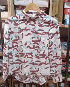 Patterned Mock Neck Top