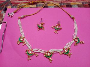 Green Crescent Necklace Set