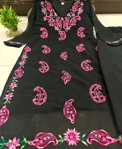 New Black Chikankari Kurta Plazo Set