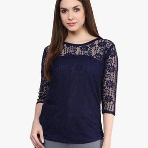 Mayra Women’s Navy Net Top