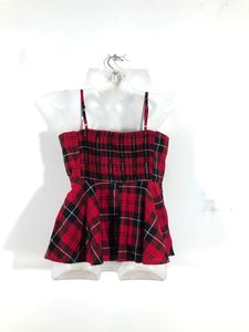 Red&amp;Black Checked Top(Women’s)