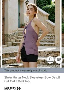 Halter Bow Cutout Top