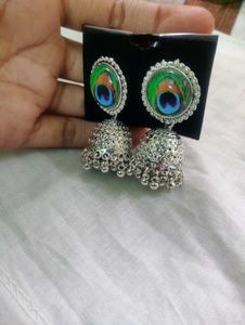 Peacock Jhumka Earrings