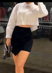 Women High Rise Black Skort