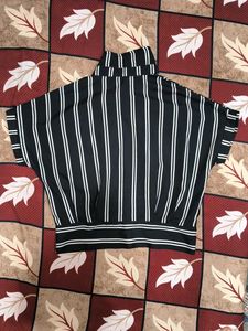 Striped High Neck Top