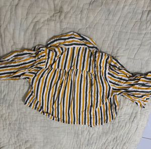Striped Yellow Crop Top