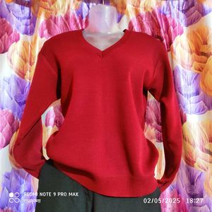 Red V-Neck Top