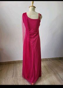 Elegant Pink Floral Evening Gown