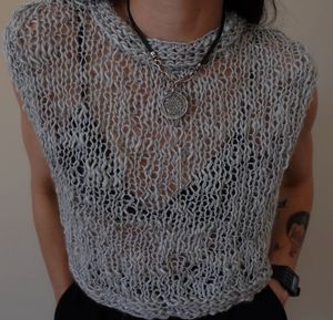 Women Grey Ribbed Knitted Top