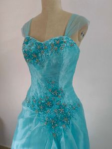 Aqua Embellished Gown