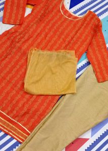 Orange Kurta Set