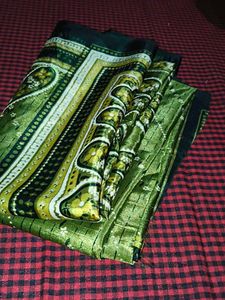 Elegant Olive Green Saree