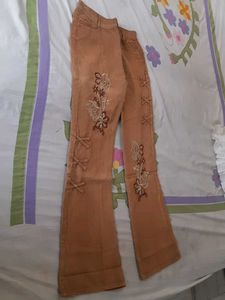 New Bootcut Embroidered Jeans For Girls