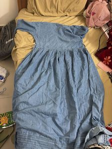 Denim Fit &amp; Flare Midi Dress