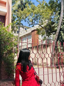 Red Embellished Kurta