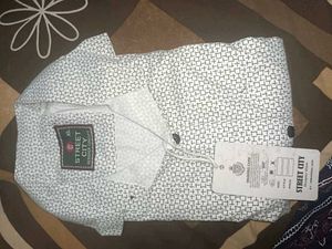 Abstract Print Button-Down Shirt
