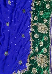 Grand Saree Velvet Border Ful Wrk No Return/refund