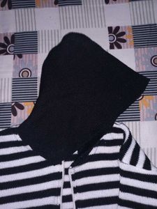 Striped Knit Hoodie