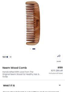 St. Botanica Brand Wooden Neem Comb