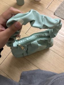 Mint Green Ruched Handle Bag