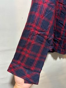 Red &amp; Navy Plaid Flannel