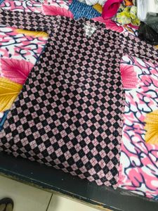 Pink &amp; Black Checked Pajama Set