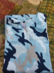 Camo Print Ruffle Top
