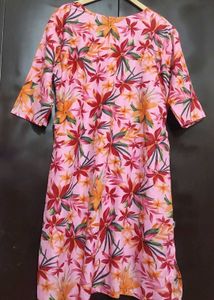 Pink Kurti Multi Floral Print For 42 Bust