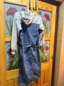 Denim Hoodie Dress