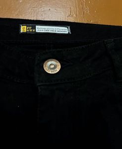 High Waisted Straight Fit Black Jeans
