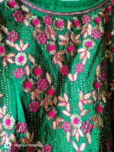 Green Embroidered Kurta