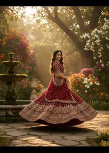Dabka Work Lehanga