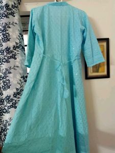 QUEENLEY BLUE MIRROR ANARKALI Kurt