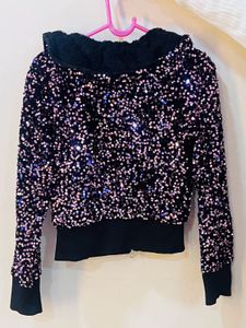 Sparkly Sequin Zip-Up Hoodie
