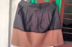 Mixxo Mini Skirt Black And Brown Combination