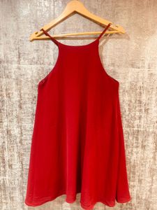 Red Sleeveless Mini Skater Dress