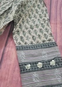 Grey Kurti With Embroidered Palazoo