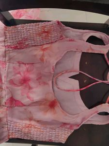 festive peach organza anarkali dress with dupatta