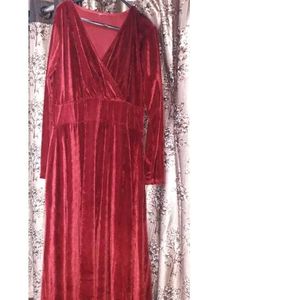 Red Velvet Long Dress (Women's)