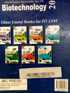 IIT-JAM MSc Biotechnology Entrance Book With Solved Questions And With Explanations