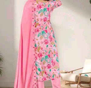 Pink Floral Kurta Set