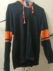 Black & Orange Hoodie for Men