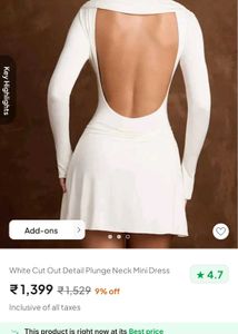 White Long Sleeve Mini Dress