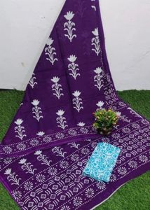 Purple Printed Saree