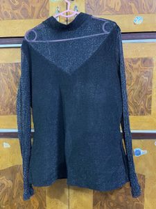 SHEIN Elegant Black Sheer Top