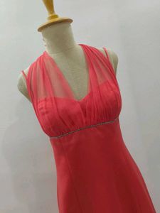 Elegant Coral Maxi Dress