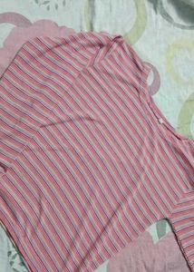 Pink Striped Long Sleeve Top