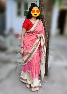 Jute Saree With Blouse New