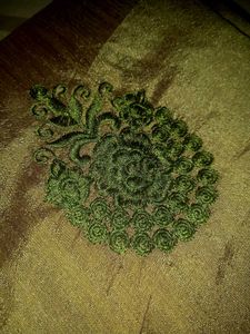 Olive Green Embroidered Fabric