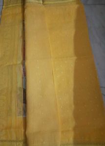 Bengal Handloom Yellow Tant Cotton  Saree